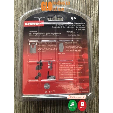 Khoá Kinbar 110db Báo Động Chống Trộm Chính Hãng