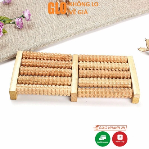 Bàn Lăn Massage Chân Bằng Gỗ 10 Thanh