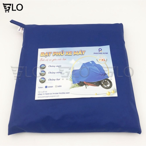 Áo Bạt Phủ Trùm Xe Máy Vải Dù Phủ PU Chống Thấm Tuyệt Đối