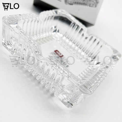 Gạt Tàn Thuốc Thủy Tinh Vuông Bông Nhỏ 10.5cm Cao Cấp