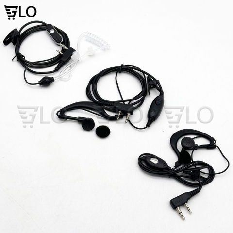 Tai Nghe Bộ Đàm Baofeng, Moto, Kenwood Loại 2 Đầu Jack 3.5li và 2.5li