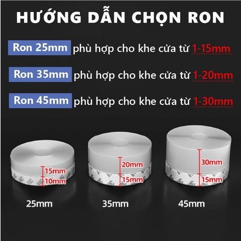 Combo Ron Dán Che Khe Cửa Xám Dài 2m Rộng 35mm