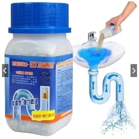 Bột Thông Tắc Sinh Học Nắp Xanh Làm Sạch, Bảo Vệ Đường Ống Bồn Rửa Mặt, Chậu Rửa Bát, Khử Mùi Hôi 260g
