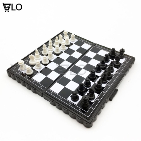 Bàn Cờ Vua 13x13cm Nam Châm Hít Mini Trắng Đen, Nhỏ Đẹp Bỏ Túi Cao Cấp, Gấp Gọn Kiêm Hộp Đựng Chuẩn Quốc Tế