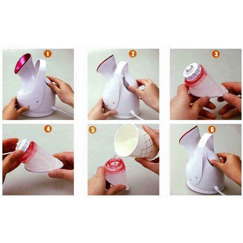 Máy xông hơi mặt Sokany ZJ-608 (Hồng phối trắng)