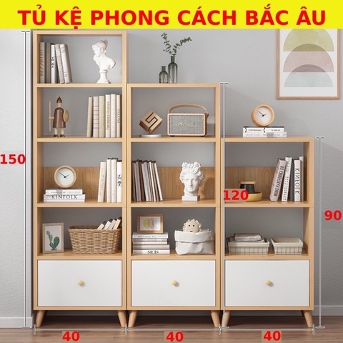 [Hỏa Tốc HCM] Kệ Sách Gỗ Đa Tầng Trang Trí Sang Trọng Phong Cách Bắc Âu