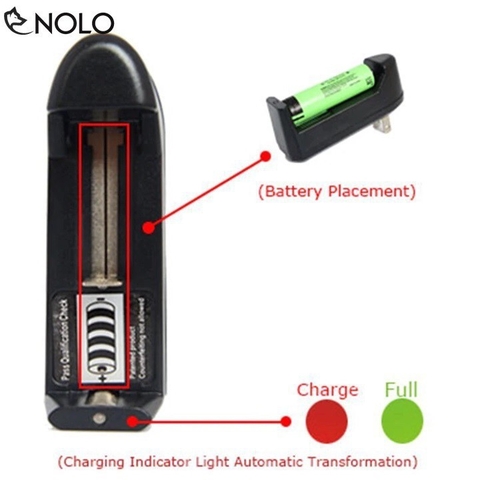 Bộ Sạc Đơn Đa Năng 3,7V Kèm 2 Cục Pin Đỏ 3,7V 18650