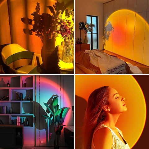 Đèn Chiếu Hoàng Hôn Sunset Tiktok 4 Màu Led RGB Không Remote Nguồn Cổng USB