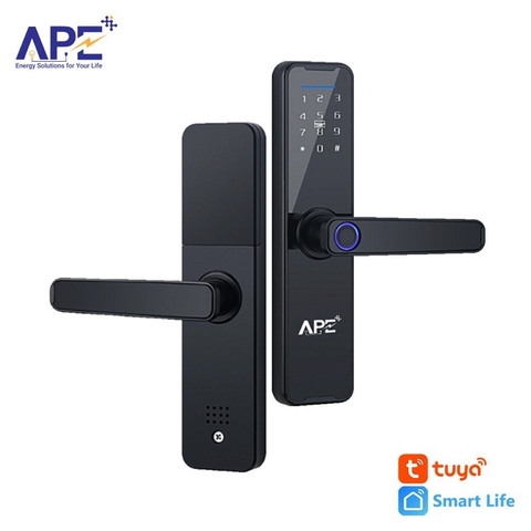 Bộ Khóa Cửa Vân Tay Thông Minh APE 601 Dùng App Tuya Wifi, Tặng Kèm Camera FB-LINK TY302