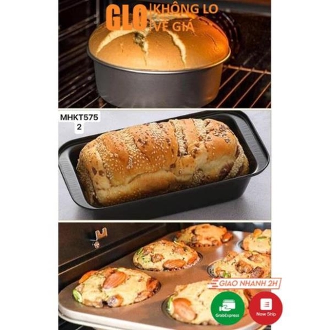 Khuôn Làm Bánh Cao Cấp Chống Dính Set 5 Chiếc, Khay Nướng Bánh Cupcake, Pizza, Làm Bánh Mì Bằng Thép Carbon An Toàn