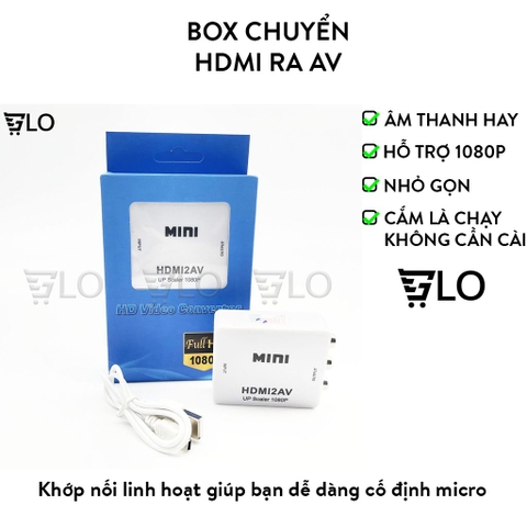 Box Chuyển HDMI Ra AV Mini HDMI2AV, Bộ Adapter Chuyển Đổi AV Sang HDMI