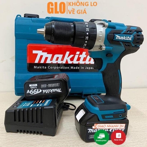 Máy Khoan Pin 199v Makita 3 Chức Năng Có Búa, Động Cơ Không Chổi Than