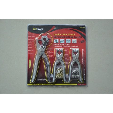 Bộ 3 Cây Kềm Visking Bấm Lỗ Dây Nịt, Thắt Lưng Tặng Kèm Khoen Nút