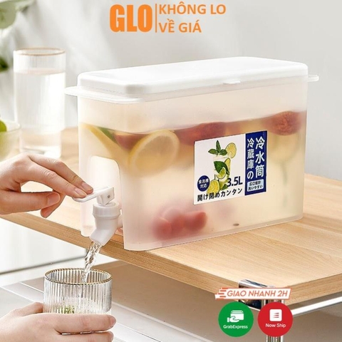 Bình Đựng Nước Trái Cây Có Vòi, Dung Tích 3.5l Để Tủ Lạnh Đi Dã Ngoại