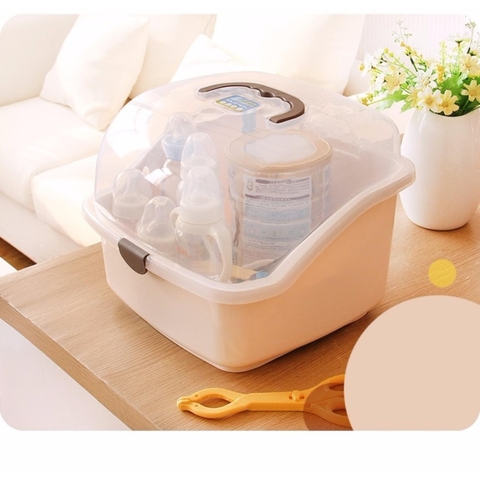 Giá Úp Bình Sữa Có Nắp Đậy, Khay Úp Cốc Vuông Có Nắp