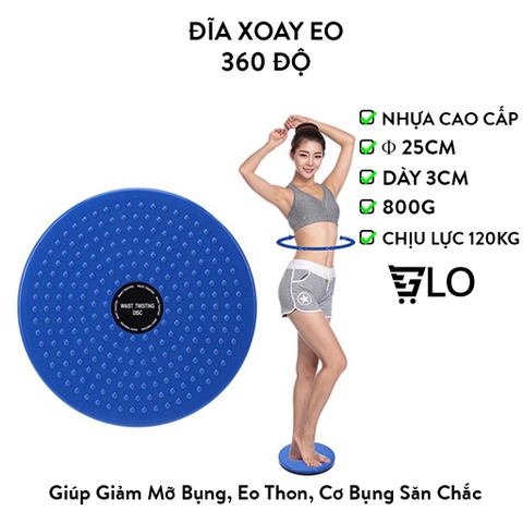 Đĩa Xoay Eo Cao Cấp Chịu Tải 380kg, Tập Thể Dục 360 Độ Giúp Giảm Mỡ Bụng, Bàn Xoay Eo Thon, Cơ Bụng Săn Chắc