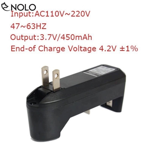 Bộ Sạc Đơn Đa Năng 3,7V Kèm 2 Cục Pin Đỏ 3,7V 18650
