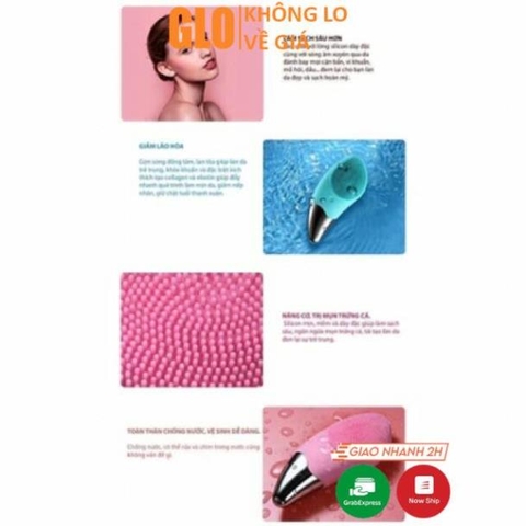 Máy Rửa Mặt Massage Nâng Cơ Mặt 3 In 1 Sonic Facial Brush Cao Cấp, Chống Nước Tuyệt Đối