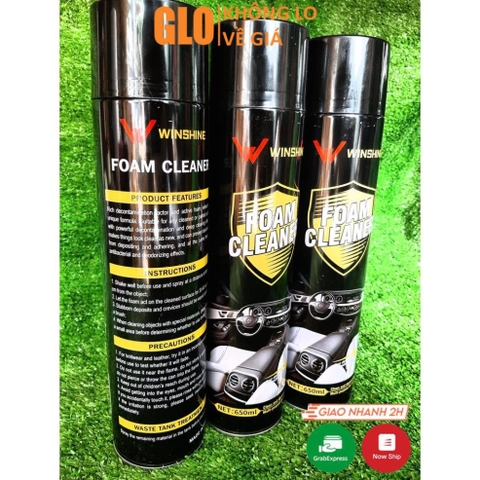 Chai Xịt WINSHINE FOAM CLEANER Vệ Sinh Ghế Da, Tẩy Rửa Làm Sạch Nội Thất Ô Tô, Túi Xách Da, Nỉ, Vải Cao Cấp