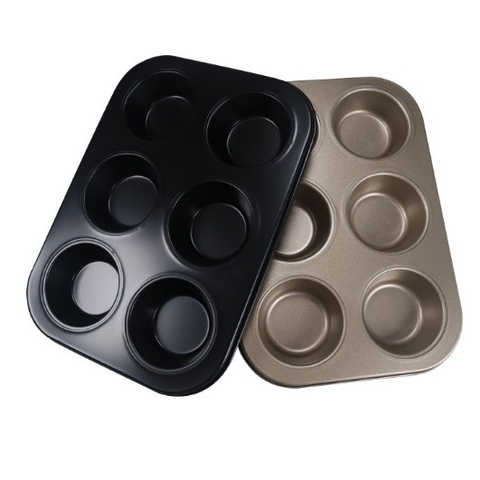 Khuôn Nướng Làm Bánh Cupcake, Muffin, Rau Câu 6 Ô Kích Thước 26x19x2,5cm
