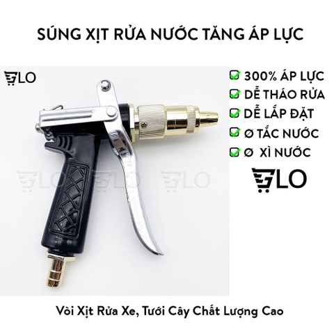Súng Xịt Rửa Nước Tăng Áp Lực Cao Lên Tới 300%, Vòi Rửa Xe Chuyên Nghiệp