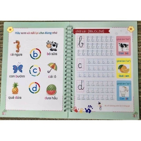 Combo 3 Quyển Luyện Tập Viết Chữ Số Đẹp, Luyện Nét Cơ Bản Kèm 2 Bút Mực Thần Kỳ 8 Ngòi