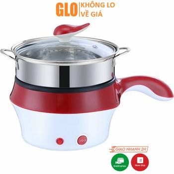 Ca Nấu Mì Có Lồng Hấp - Tay Cầm Ngang, Nấu Nước, Luộc Trứng Đa Năng Size 18cm