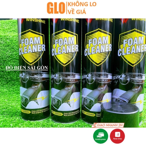 Chai Xịt WINSHINE FOAM CLEANER Vệ Sinh Ghế Da, Tẩy Rửa Làm Sạch Nội Thất Ô Tô, Túi Xách Da, Nỉ, Vải Cao Cấp
