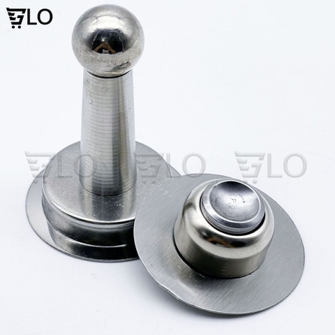 Hút Chặn Giữ Cửa Nam Châm Chống Va Đập, Hít Cửa Inox 304, Không Cần Khoan Kèm Keo 3m Dán Sàn Và Vít, Lực Hít Mạnh