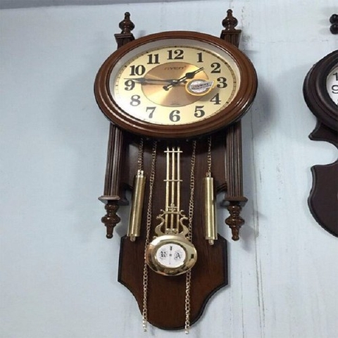 Đồng Hồ Quả Lắc Lớn Treo Tường Dài 80cm Thiết Kế Giả Gỗ Cổ Điển