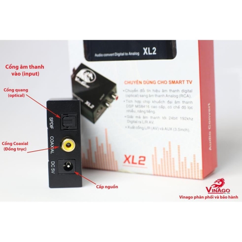 Bộ Chuyển Đổi Âm Thanh Tín Hiệu Optical Sang AV, Digital To Analog, Bộ Quang Ra AV, Tặng Dây Quang 1m