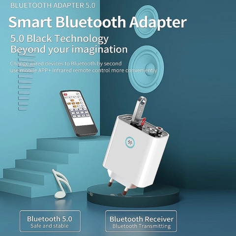 Bộ Thu Phát Bluetooth 5.0 K16, Chuyển Đổi Âm Thanh Stereo Không Dây AUX L/R 3.5mm Hỗ Trợ Đọc Thẻ TF/USB Kèm Remote