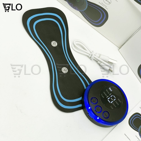 Bộ Máy + 1 Miếng Dán Massage Hình Bướm Xung Điện EMS Có Sạc USB Giảm Nhức Mỏi Cổ Vai Gáy, Bắp Tay, Lưng Hiệu Quả, Thư Giãn Cơ