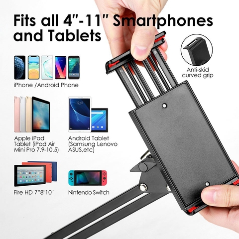 Giá Đỡ Kẹp Ipad, Máy Tính Bảng, Điện Thoại, Nintendo Switch Stands Để Đầu Giường, Cạnh Bàn Xoay 360 Độ