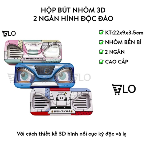 Hộp Bút Nhôm 3D 2 Ngăn Hình Độc Đáo