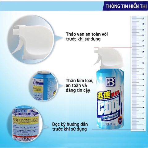 Bình Xịt Làm Lạnh Tức Thời Botny, Giảm Đau Ngay Lập Tức, Chai Xịt Khử Mùi, Làm Mát Nội Thất Ô Tô 180ml