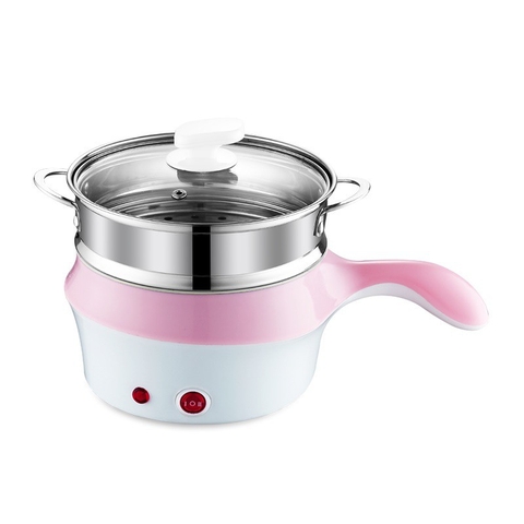 Ca Nấu Mì Có Lồng Hấp - Tay Cầm Ngang, Nấu Nước, Luộc Trứng Đa Năng Size 18cm
