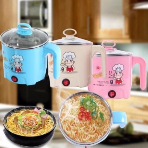 Ca Nấu Mì Không Có Lồng Hấp - Tay Cầm Dọc, Nấu Nước, Luộc Trứng Đa Năng Size 18cm