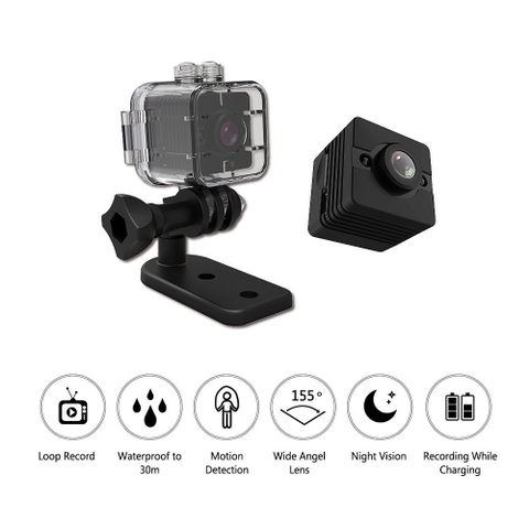 Camera SQ12 Ghi Hình Góc Rộng Ống Kính HD 1080P Chống Nước