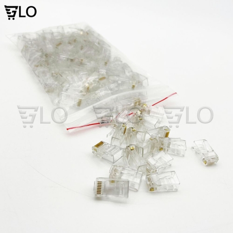 Combo 100 Đầu Hạt Mạng RJ45 CAT5/CAT6 Vỏ Nhựa