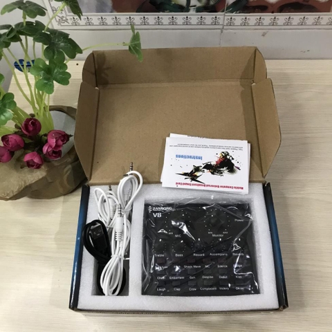 Sound Card ZanSong V8 Bluetooth - Loại 1- Chuyên Hát Thu Âm, Livestream, Karaoke