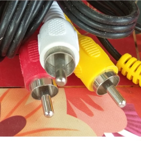 Dây Loa AV 6 Đầu Jack Hoa Sen RCA Dài 1.5M (Đen) Hàng Xịn Bóc Thiết Bị, Đầu Jack Chắc Chắn, Đàn Hồi Tốt, Dây Lõi Đồng To