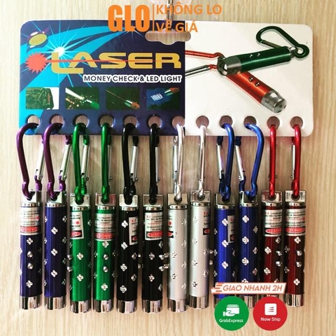 Móc Khoá Đèn Pin Laser 3 Chức Năng - Tặng Kèm Pin