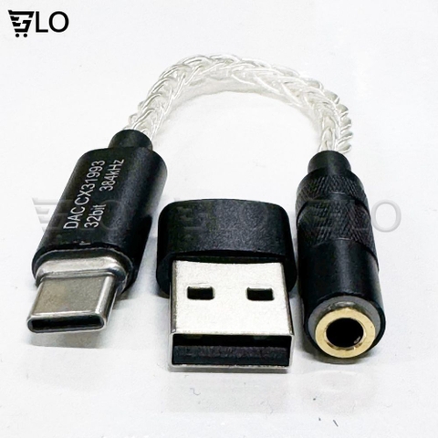 Cáp Chuyển Đổi Tai Nghe Hifi DAC Conexant CX31993 Dongle Type-C Đến 3.5mm 32bit/384KHz Điện Thoại Android và Windows 10