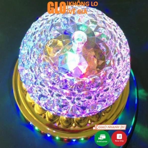 Đèn Led Xoay Tổ Ong 360 Độ Lotus Lantern Kiểu Hoa Sen Để Bàn Thờ