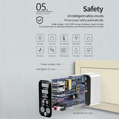 Bộ Thu Phát Bluetooth 5.0 K16, Chuyển Đổi Âm Thanh Stereo Không Dây AUX L/R 3.5mm Hỗ Trợ Đọc Thẻ TF/USB Kèm Remote