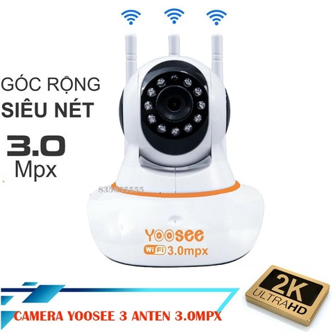 Camera Ip Wifi 3 Anten Yoosee 3.0mpx 11 Led Có Màu