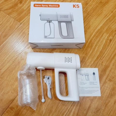 Bộ Súng Xịt Khử Khuẩn Nano K5 Pro 8 Led UV Lõi Đồng