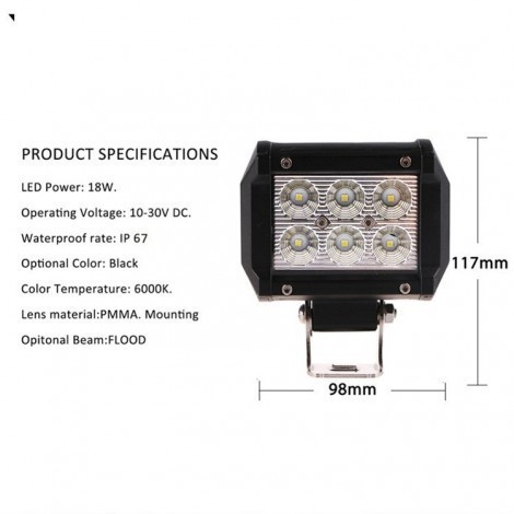 Đèn Pha 6 Bóng Led 30w Siêu Sáng Chuyên Phượt(Đèn Trợ Sáng 6 Led)