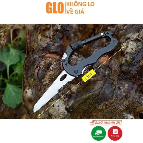 Móc Khóa Đa Năng 5 In 1 Phụ Kiện Du Lịch Dã Ngoại Đi Cắm Trại Camping Kèm Vít Đa Năng Hợp Kim Nhôm